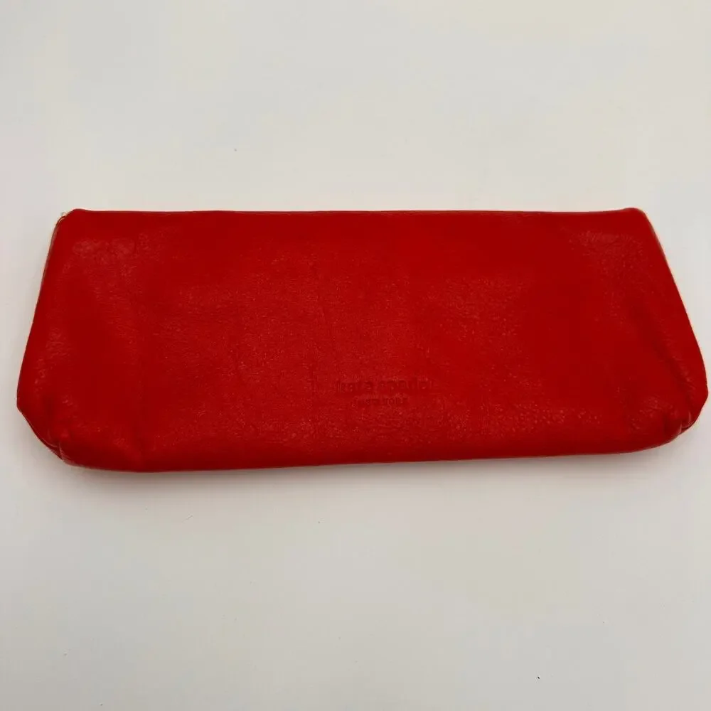 Kate Spade Red Leather Square Studded Flap Clutch